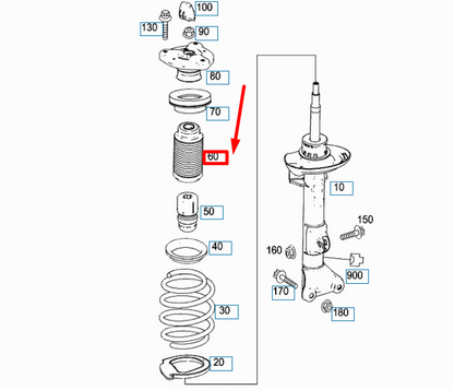 NEW MERCEDES-BENZ C W203 FRONT STRUT BOOT A2033230292 ORIGINAL