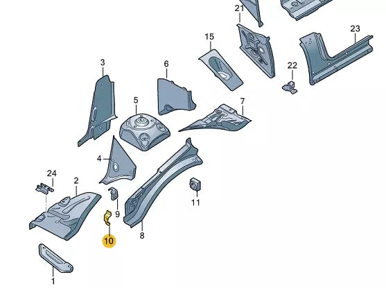 NEW VOLKSWAGEN CRAFTER SZ LEFT BATTERY RETAINER 2N0805603B