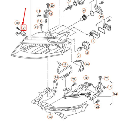 NEW AUDI A4 B8 HEADLIGHT SIDE BRACKET INNER TAB LEFT 8K1941121A LHD