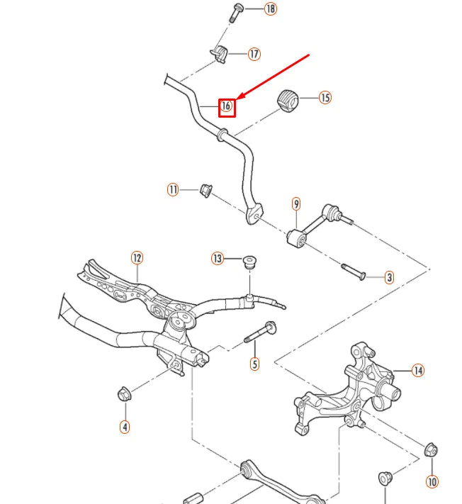 NEW VOLKSWAGEN BEETLE A5 REAR ANTI ROLL BAR 1K0511409BL ORIGINAL