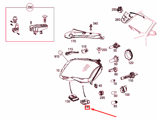 new mb glk x204 left xenon light power supply module a2048703226 original