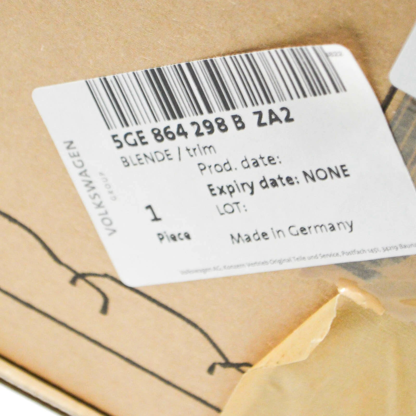 NEW VOLKSWAGEN GOLF MK7 REAR CENTER CONSOLE AIR VENT 5GE864298BZA2