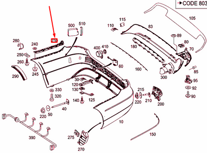 NEW MERCEDES-BENZ E W212 REAR BUMPER RIGHT SIDE STABILITY A2128801430 ORIGINAL