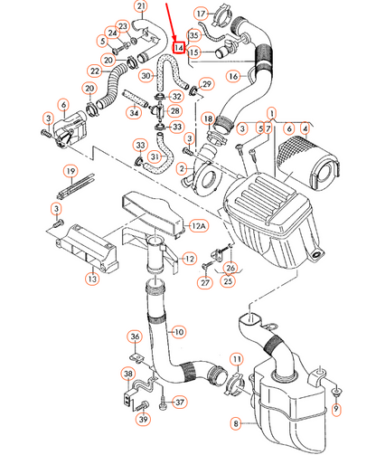 NEW AUDI A3 8P AIR INTAKE HOSE 1K0129684AE ORIGINAL