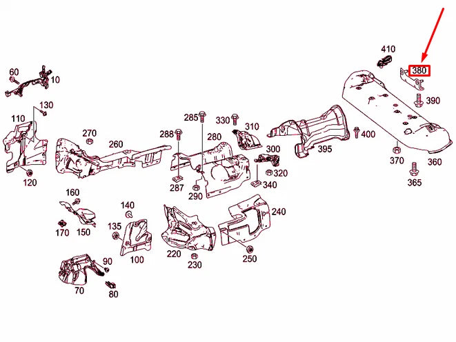 NEW MB ML W166 EXHAUST SYSTEM SCREENING PLATE GUARD BRACKET A1664700181 ORIGINAL