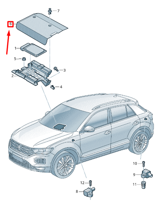 NEW VOLKSWAGEN T-ROC A11 CONTROL UNIT COVER 510971813 ORIGINAL