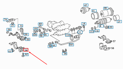 NEW MERCEDES-BENZ E W124 FUEL LINE BOTTOM BRACKET A2014785040 ORIGINAL