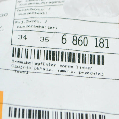 NEW BMW X6 E71 FRONT LEFT BRAKE PAD WEAR SENSOR 34356860181 ORIGINAL