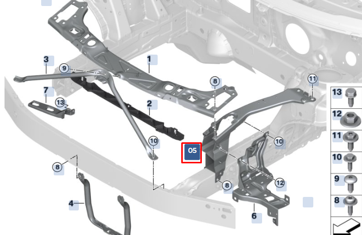 new bmw x1 f48 front right support 51649498330 9498330 original