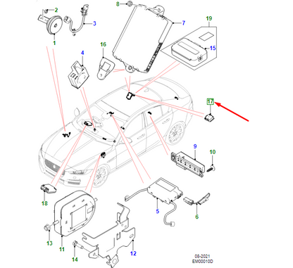 new jaguar xe x760 transceiver j9c20582 original