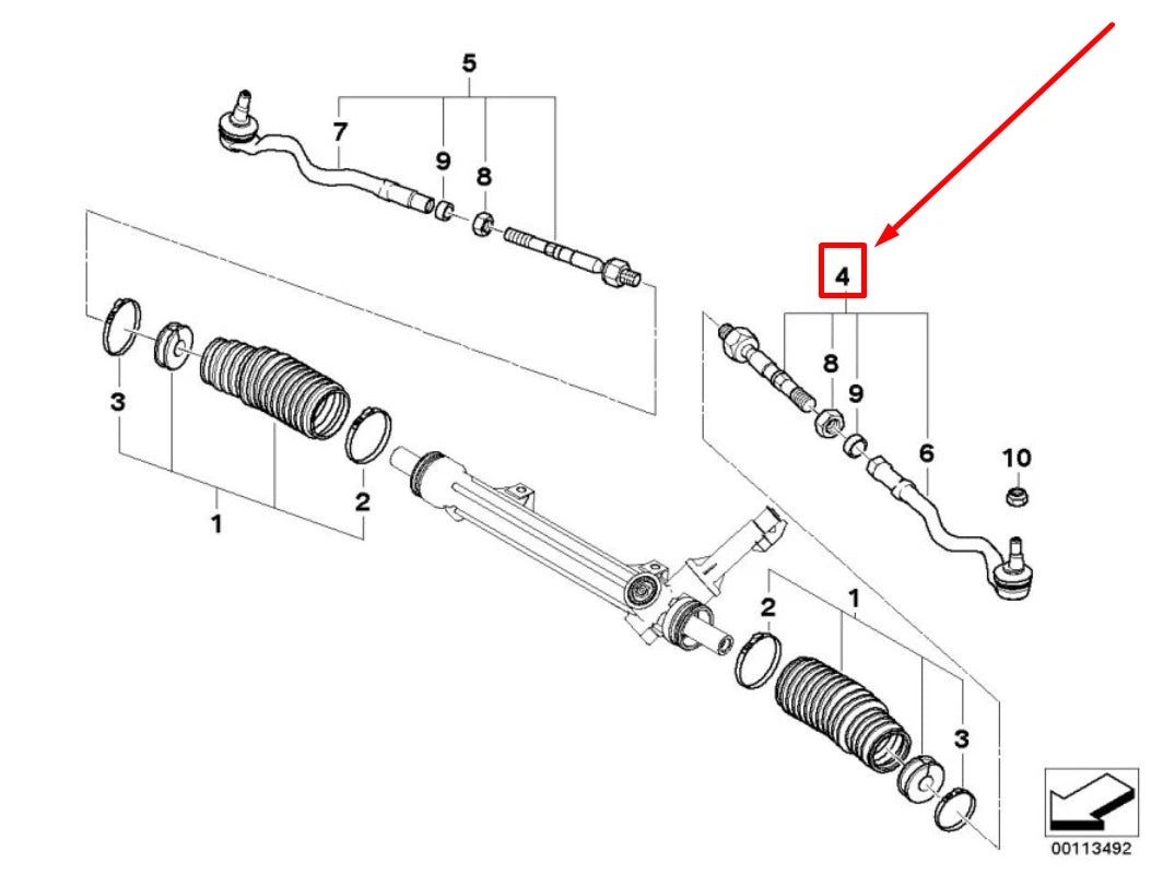 NEW BMW Z4 COUPE E86 LEFT TIE ROD ASSEMBLY 7837835 32107837835 ORIGINAL