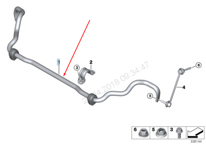 new bmw x5 f15 front sway bar stabilizer 31356863638 2015 d=27mm original