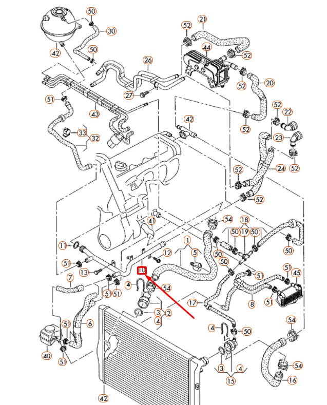 NEW AUDI A3 8P PLASTIC COOLANT PIPE 03G121065AC