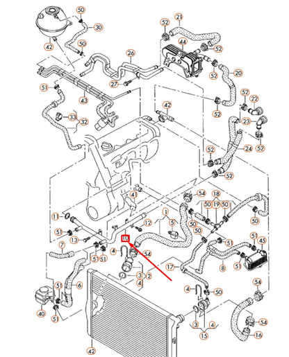 NEW AUDI A3 8P PLASTIC COOLANT PIPE 03G121065AC