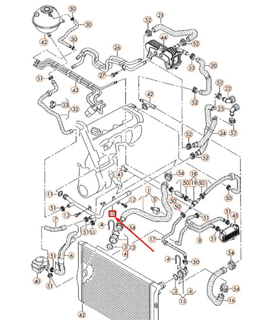 NEW AUDI A3 8P PLASTIC COOLANT PIPE 03G121065AC