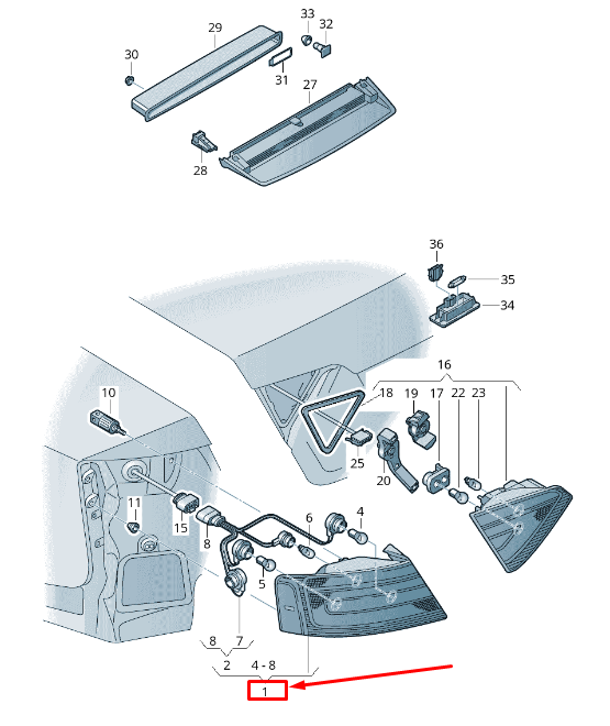 new audi a5 sportback 8t rear right taillight 8t0945096f original