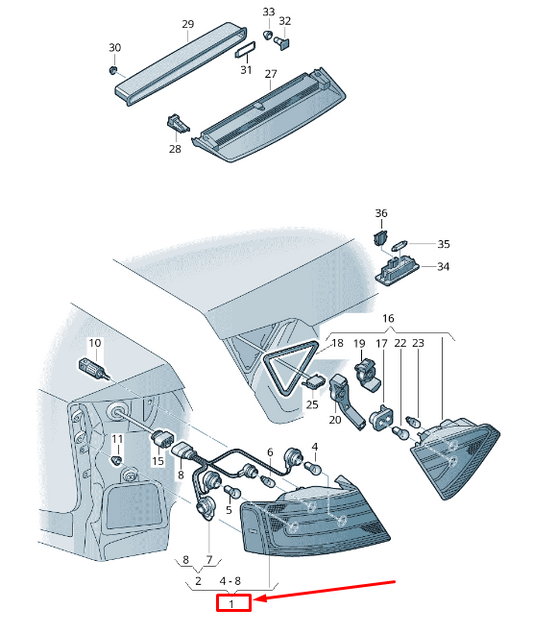 new audi a5 sportback 8t rear right taillight 8t0945096f original