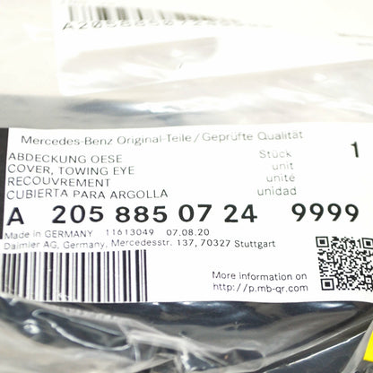 NEW MB C-CLASS W205 FRONT BUMPER TOW HOOK EYE COVER A20588507249999 2015