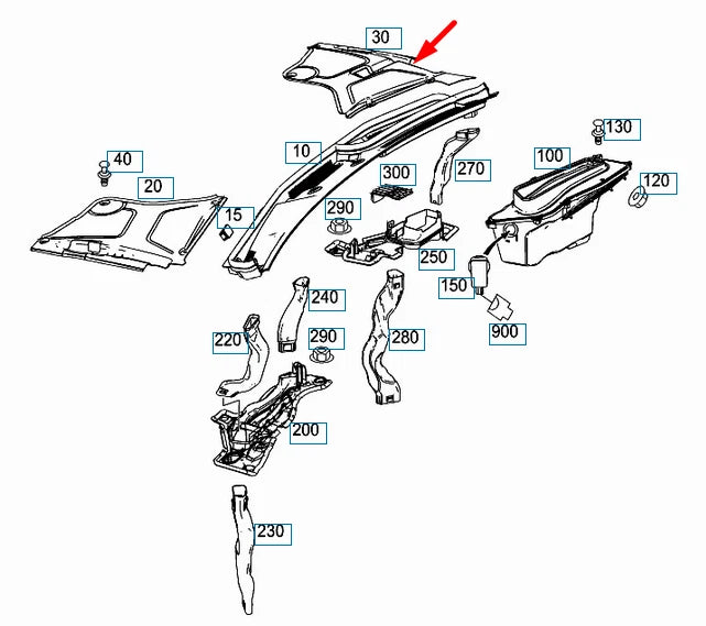NEW MERCEDES-BENZ S-CLASS W222 RIGHT COVER A2226800207 LHD ORIGINAL