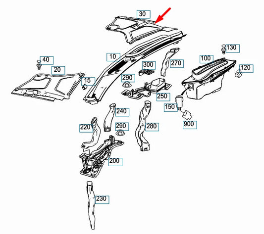 NEW MERCEDES-BENZ S-CLASS W222 RIGHT COVER A2226800207 LHD ORIGINAL
