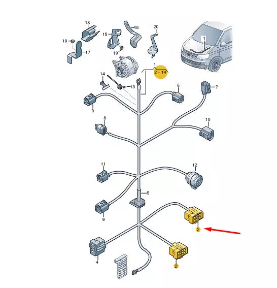 NEW VW TRANSPORTER VI T6 F CONTACT HOUSING 10 PIN 4F0937733A