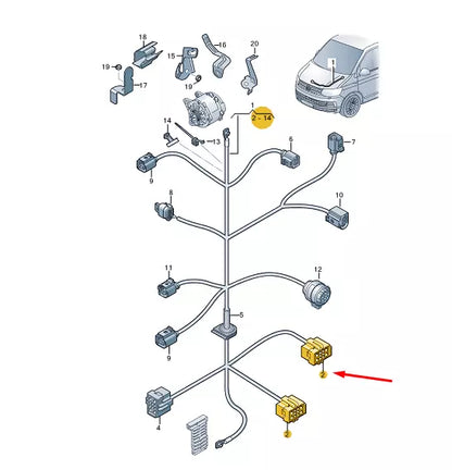 NEW VW TRANSPORTER VI T6 F CONTACT HOUSING 10 PIN 4F0937733A