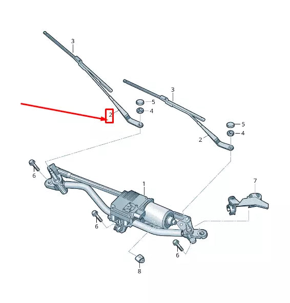 NEW AUDI A5 CABRIO 8F FRONT RIGHT WIPER ARM LHD 8F1955408A1P9