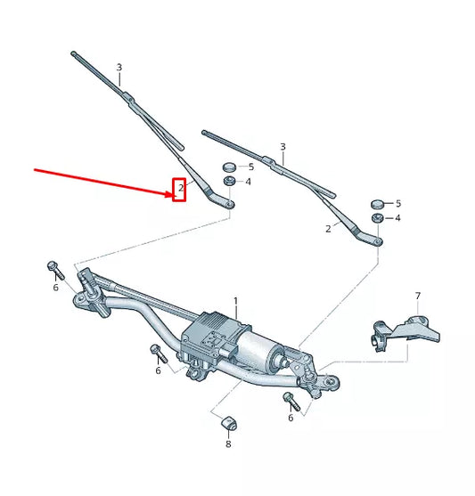 NEW AUDI A5 CABRIO 8F FRONT RIGHT WIPER ARM LHD 8F1955408A1P9