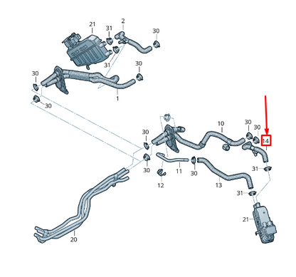 new audi a6 c8 engine heating hose rhd 4k2819552a original