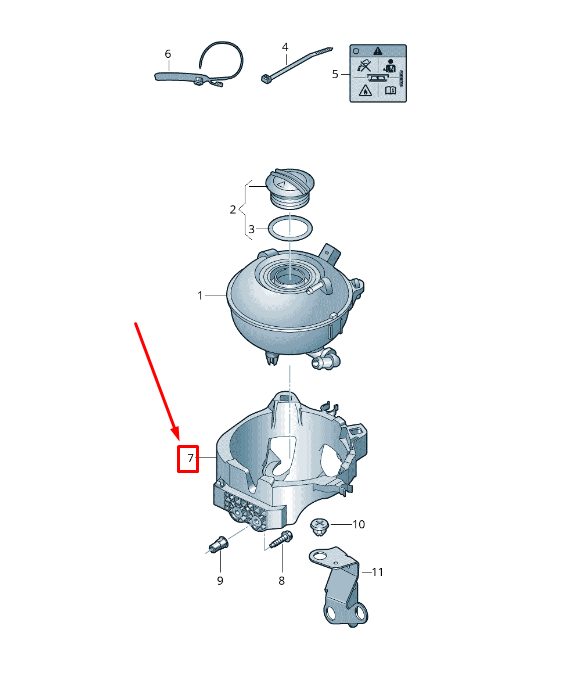 NEW AUDI Q8 4MN COOLANT EXPANSION TANK RETAINER 4M0121412E ORIGINAL