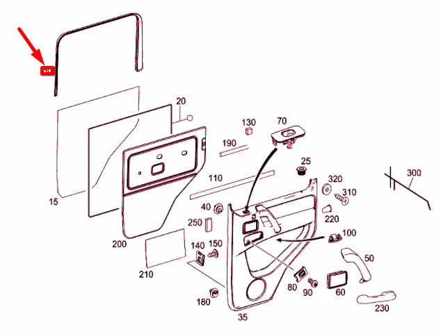 NEW MERCEDES-BENZ G W463 REAR LEFT DOOR TOP TRIM A46373500719051 ORIGINAL