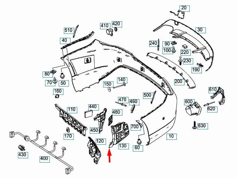 NEW MERCEDES-BENZ CLA COUPE C117 REAR RIGHT BUMPER BRACKET A1178850514