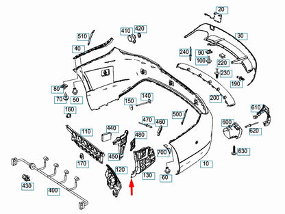 NEW MERCEDES-BENZ CLA COUPE C117 REAR RIGHT BUMPER BRACKET A1178850514