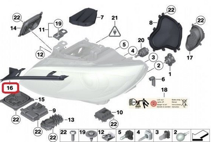 new bmw 3 e92 front gasket headlight right 63117241144 7241144 original