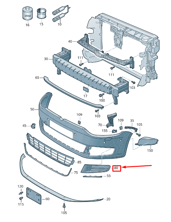 new vw sharan 7n front right bumper vent grille 7n0853666b9b9 original