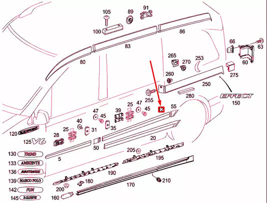 NEW MB VITO W639 LEFT SLIDING DOOR PROTECTIVE STRIP A63969010627G99