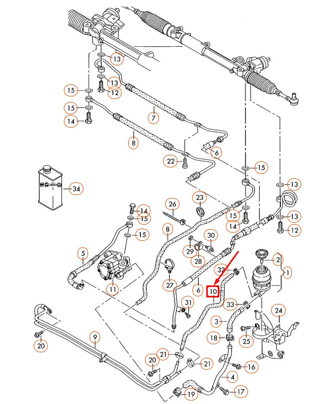 NEW AUDI A6 C6 POWER STEERING RETURN HOSE 4F0422891Q