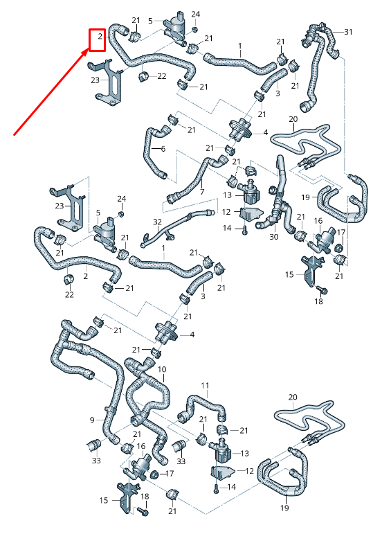 new audi q5 8r heater coolant hose rhd 8r2819373f original