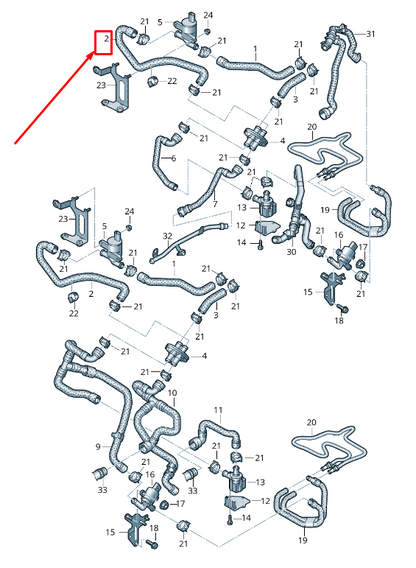 new audi q5 8r heater coolant hose rhd 8r2819373f original