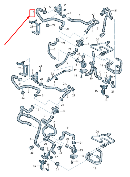 new audi q5 8r heater coolant hose rhd 8r2819373f original