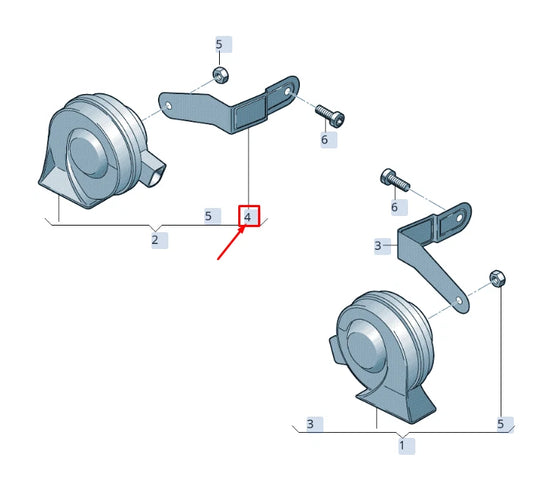 NEW AUDI RSQ3 8U RIGHT SIGNAL HORN SPRING SHACKLE 8U0951230