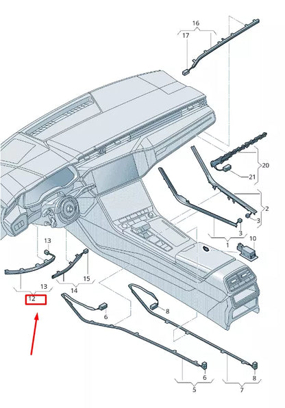 NEW AUDI A6 4A C8 RIGHT FIBRE OPTIC CONDUCTOR RHD 4K2947197