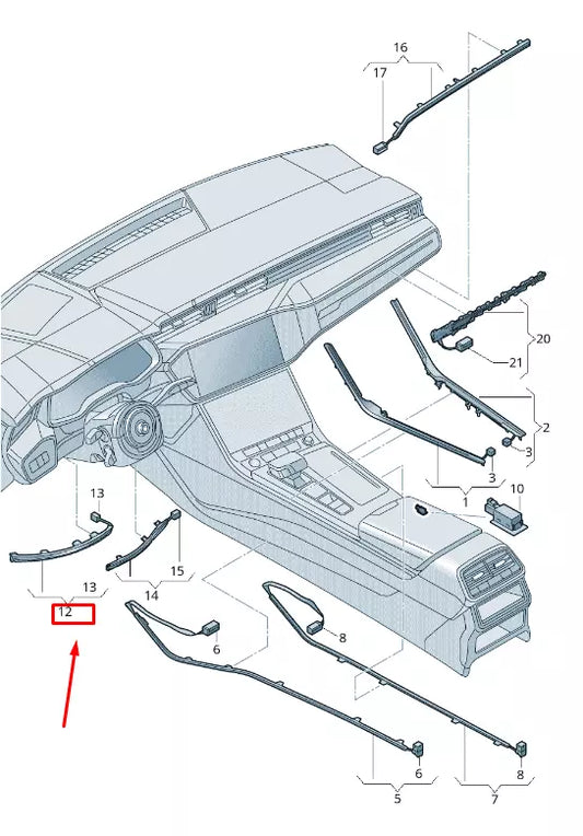 NEW AUDI A6 4A C8 RIGHT FIBRE OPTIC CONDUCTOR RHD 4K2947197