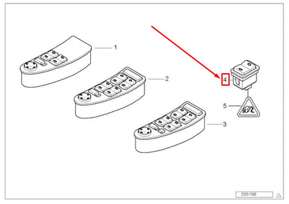 NEW BMW 5 E39 POWER WINDOW SWITCH 61318368932 8368932 ORIGINAL