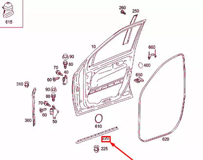 NEW MERCEDES-BENZ ML W164 FRONT LEFT DOOR COVER STRIP A1646904762 ORIGINAL