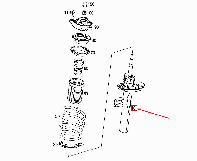 new mercedes-benz a w177 front right shock absorber a1773231400 original