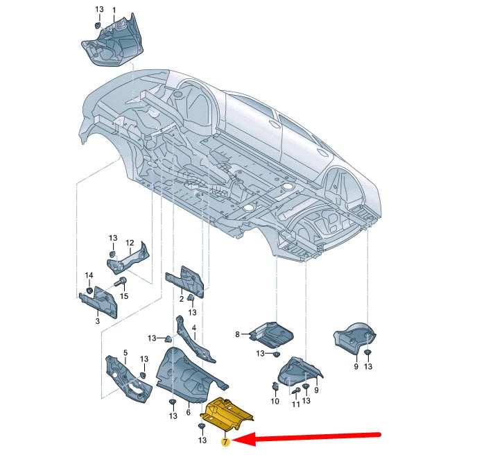 NEW AUDI A8 4H D4 CENTER TUNNEL HEAT SHIELD 4H0825671G ORIGINAL