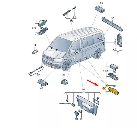 NEW VW TRANSPORTER VI T6 ENTRY LIGHTING WITH LETTERING 7E5947415AR72A