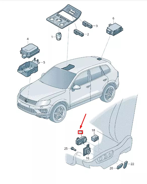 NEW VW TOUAREG 7P MK2 FRONT RIGHT SEAT CONTROL SWITCH 7P6959748 ORIGINAL