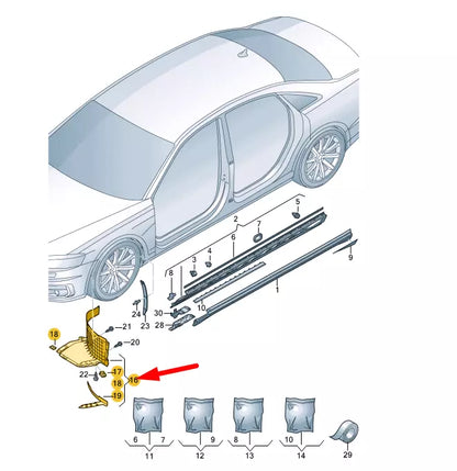 NEW AUDI A8 4N D5 FRONT RIGHT WHEEL SPOILER HOUSING TRIM 4N0853888H ORIGINAL